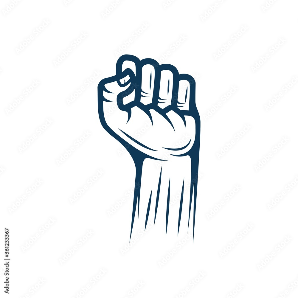 Fototapeta premium fist hand power success vector