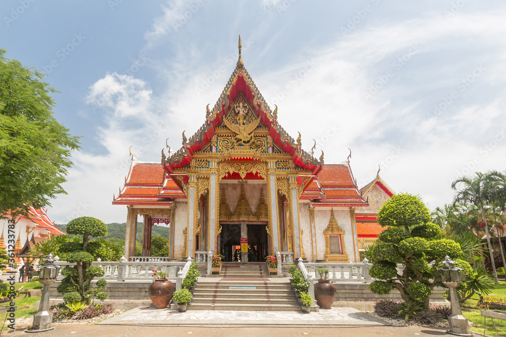 Phuket, Thailand - June 29, 2014: building at the territory of the Wat Chalong Phuket, Thailand - June 29, 2014: building at the territory of the Wat Chalong