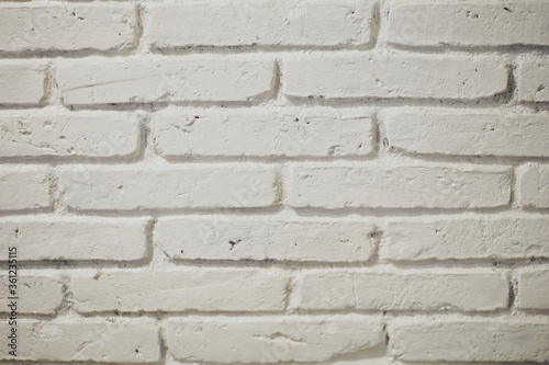 White brick background texture and pattern.