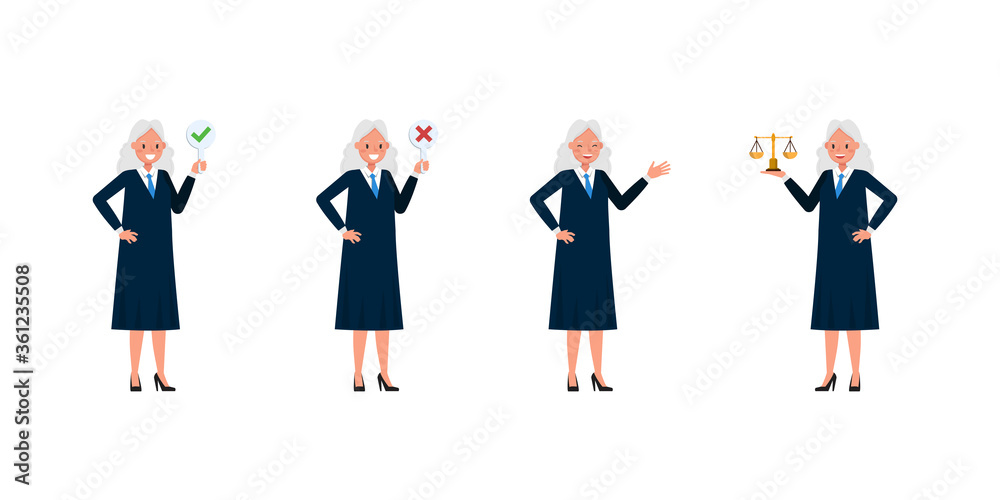 Judge woman character vector design. Presentation in various action. Judge woman character vector design. Presentation in various action.
