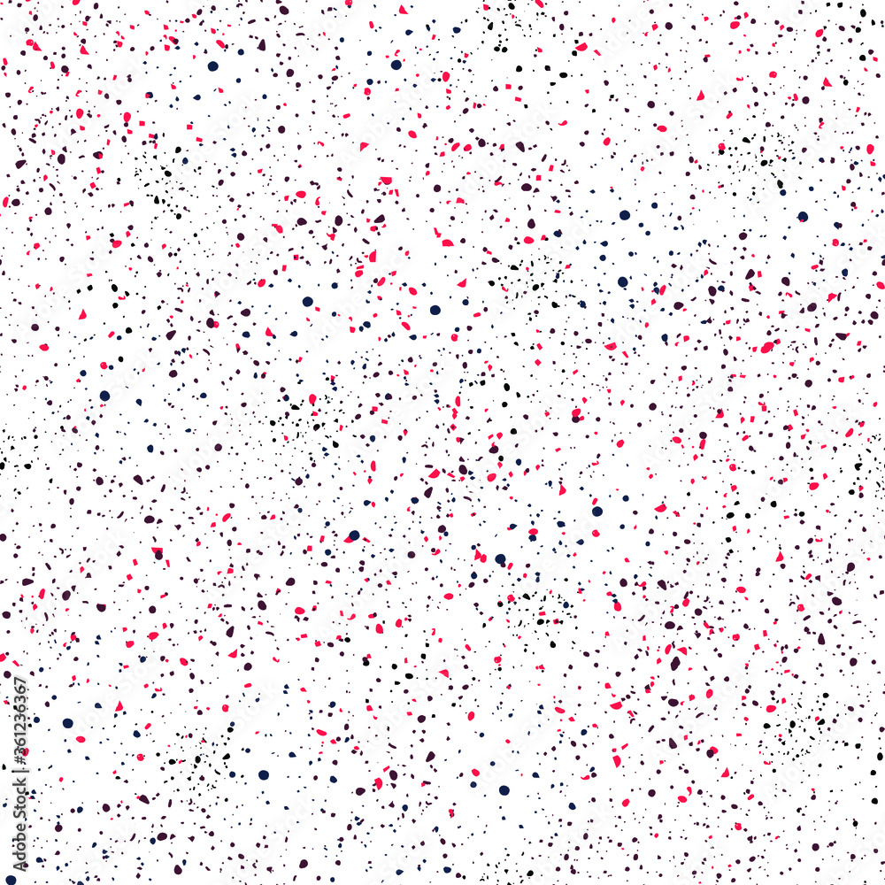 Abstract Spattered Red Pink Blue and Black Dots