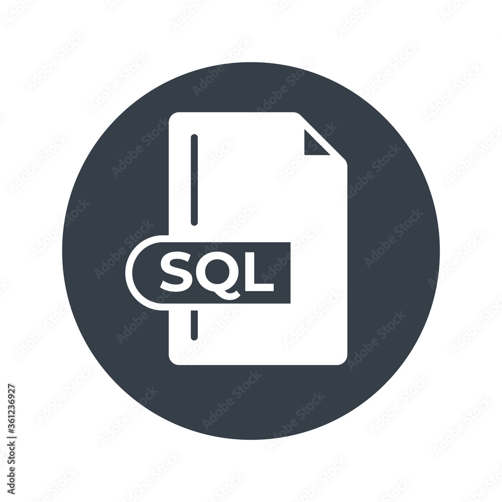 SQL File Format Icon. SQL extension filled icon. SQL File Format Icon. SQL extension filled icon.