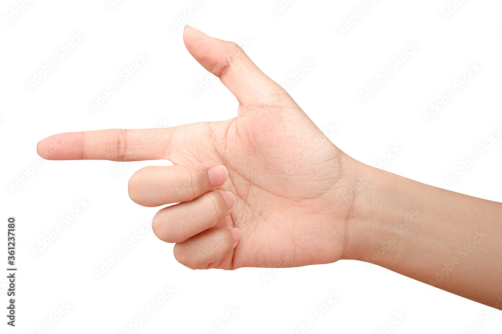 Hand touching or pointing to something Hand touching or pointing to something