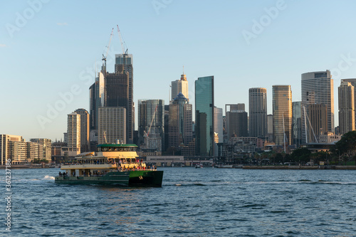 Downtown Sydney skyline in Australia with ferry. © leelakajonkij
