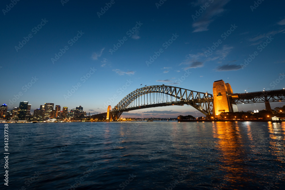 Fototapeta premium Downtown Sydney skyline in Australia during twiligt time.