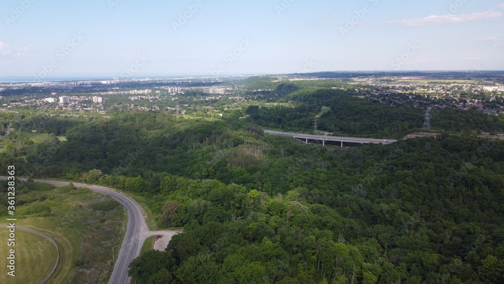 Aerial Outdoor Landscape in Canada during summer time