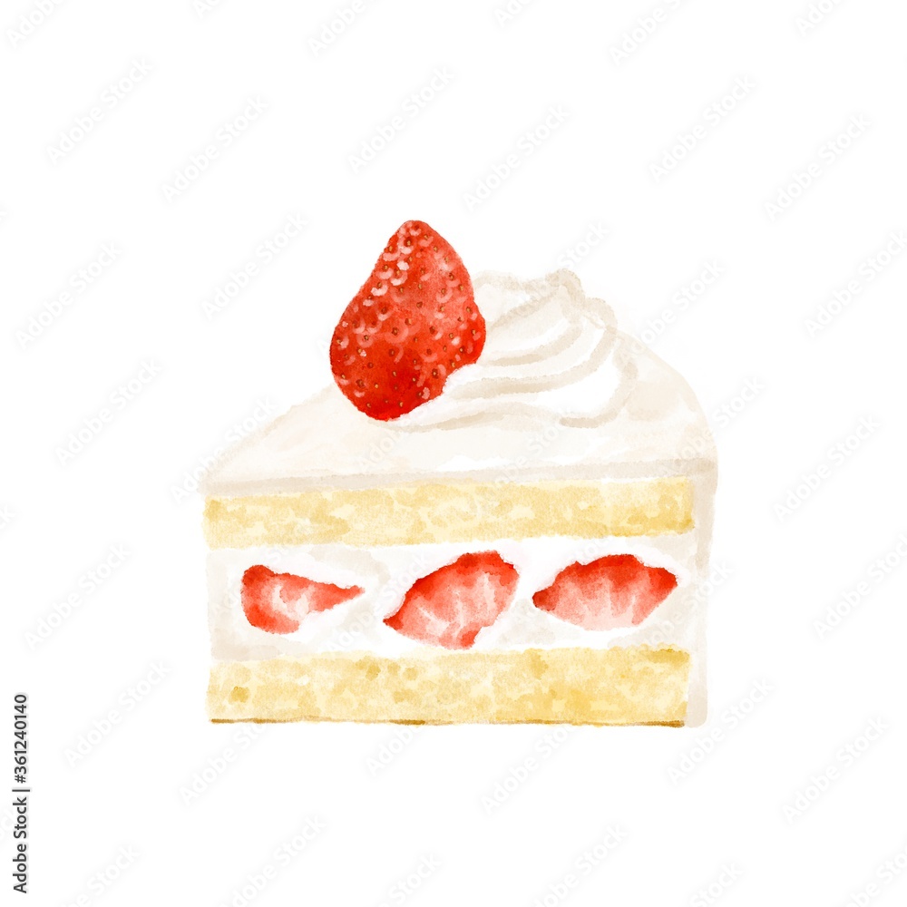 ショートケーキ 水彩風イラスト Stock Illustration Adobe Stock
