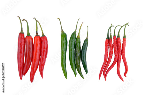 Fresh red and green chili