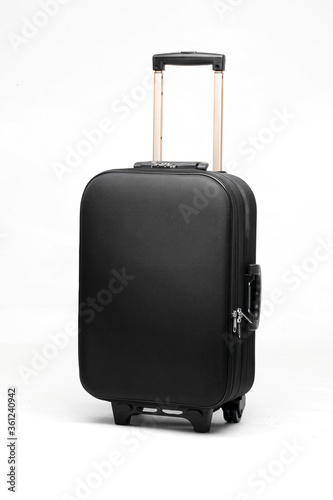 black suitcase isolated on white