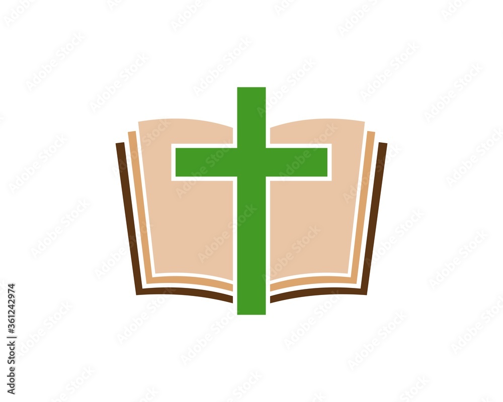 Book with cross symbol in the middle Book with cross symbol in the middle