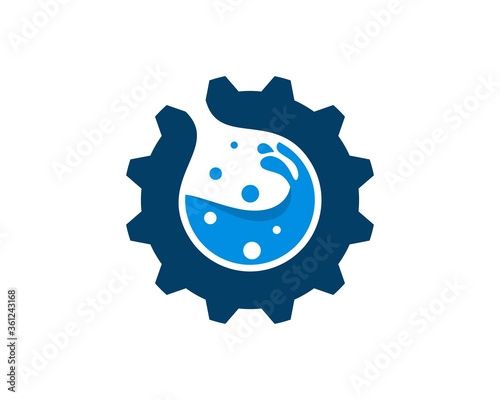 Gear with water wave inside