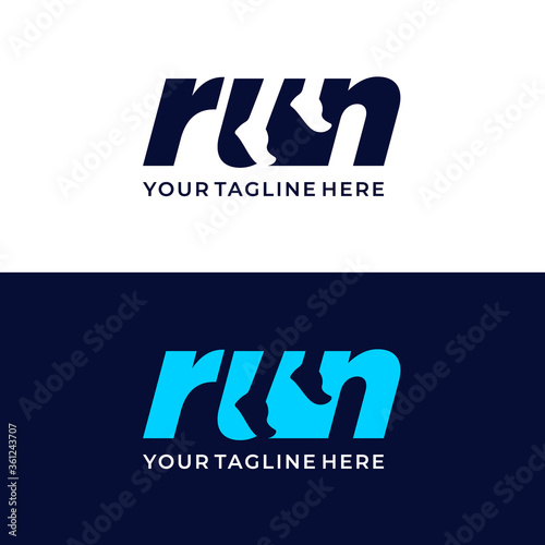 Sport club, running club vector labels and emblems, logotypes, badges. Apparel, t-shirt design concepts. Vector illustration.