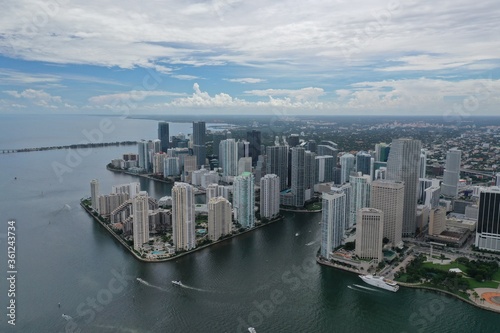 Miami FL. Skyline drone footage