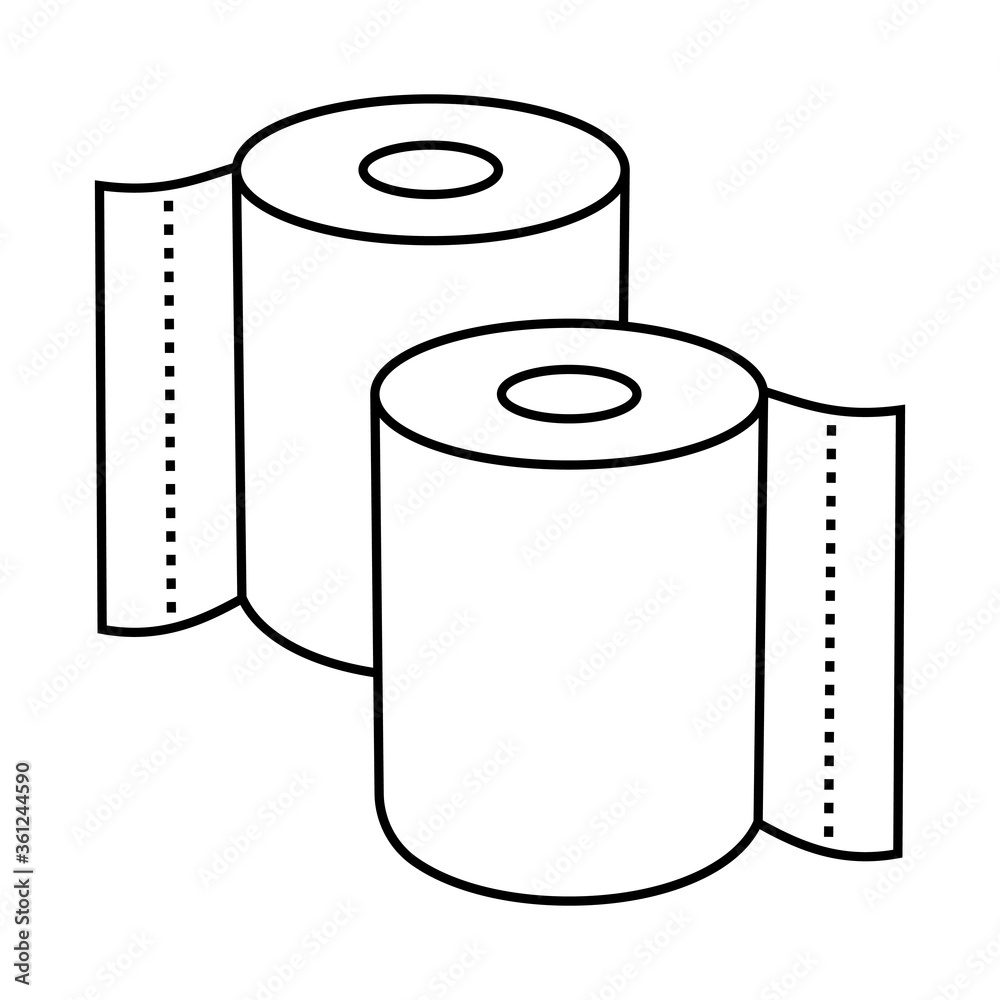 Kitchen tissue or toilet tissue paper roll line art icon for apps and websites Kitchen tissue or toilet tissue paper roll line art icon for apps and websites