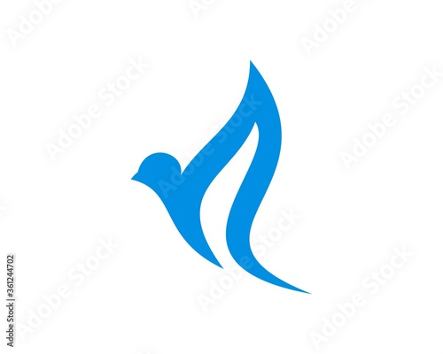 Abstract little bird with blue colors