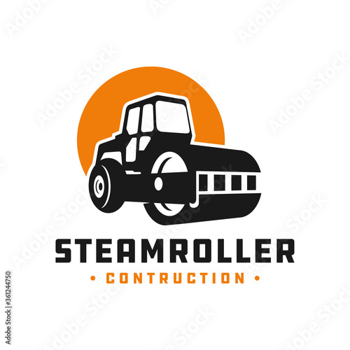 steamroller construction tool logo