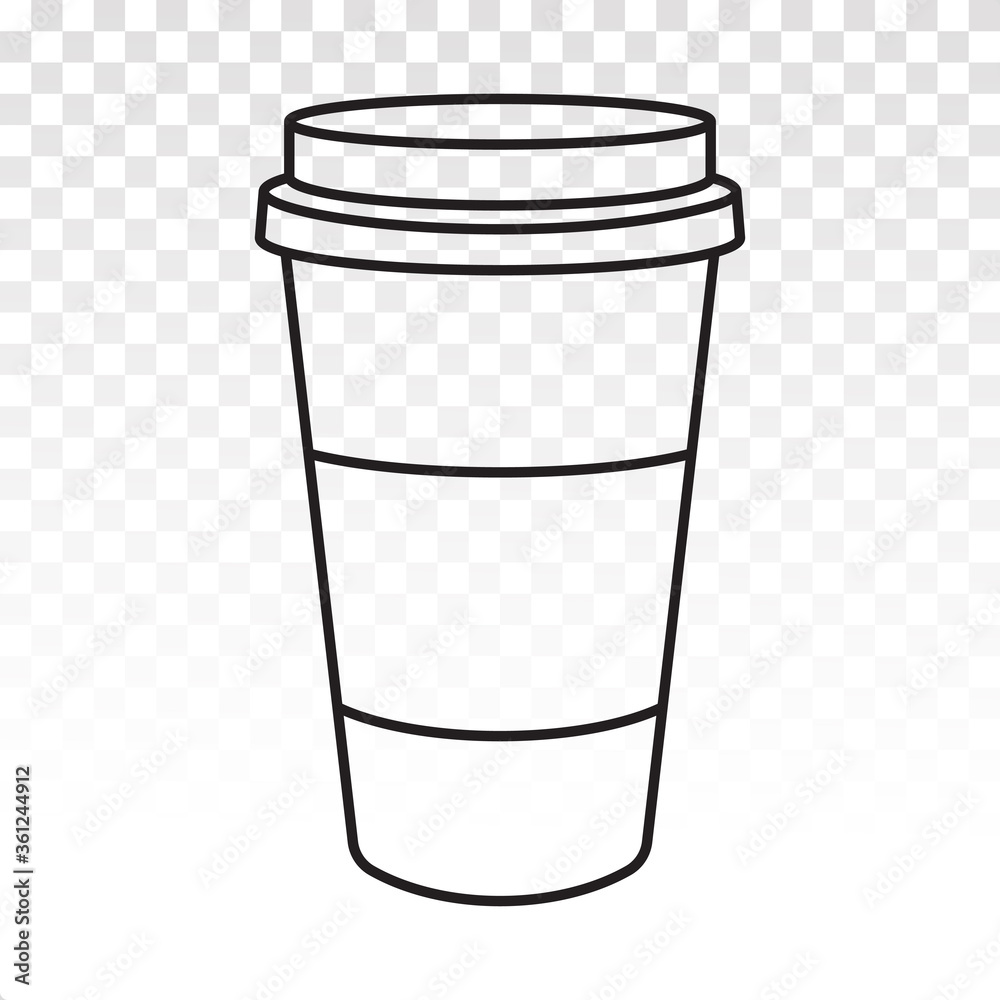 Disposable coffee paper cups flat vector icon for apps and websites Disposable coffee paper cups flat vector icon for apps and websites
