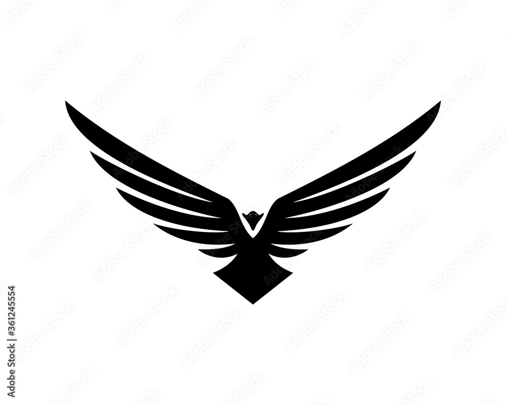 Abstract flying eagle silhouette
