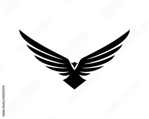 Abstract flying eagle silhouette