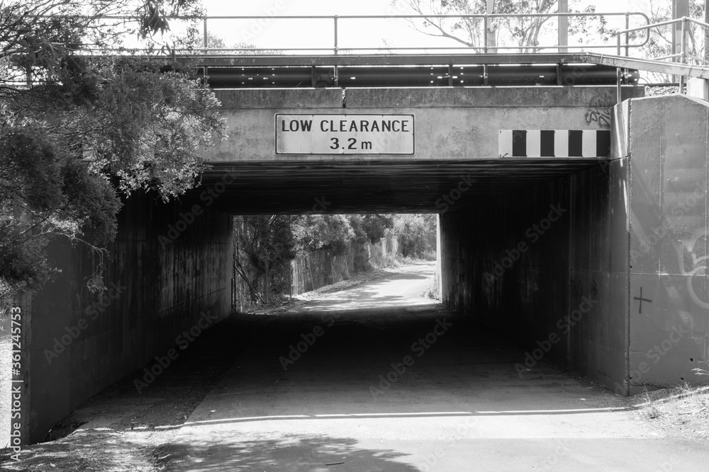 Bridge under Railway line Black and White