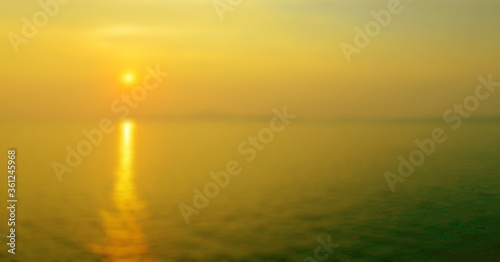 Panoramic dramatic tropical sunset on the sea