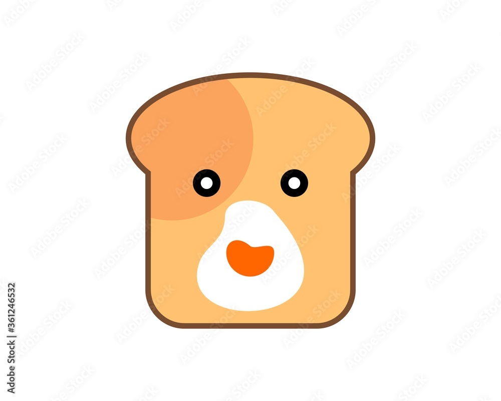 Dog face bread with egg inside Dog face bread with egg inside