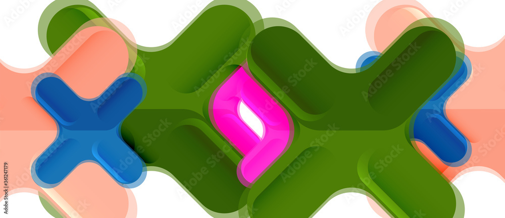 Glossy multicolored plastic style cross composition, x shape design, techno geometric modern abstract background. Trendy abstract layout template Glossy multicolored plastic style cross composition, x shape design, techno geometric modern abstract background. Trendy abstract layout template