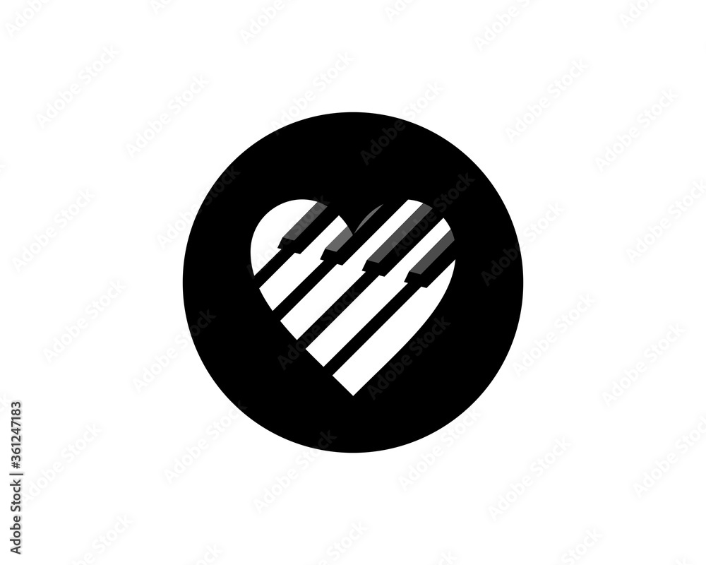 Fototapeta premium Love with piano tiles inside