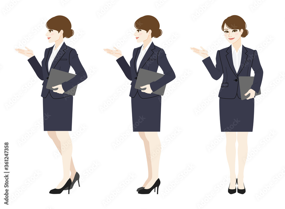 Full body illustration of a business woman.