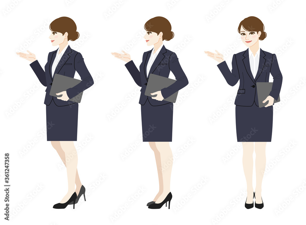 Full body illustration of a business woman. Full body illustration of a business woman.
