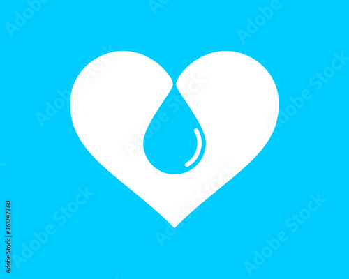 Love shape with water drop