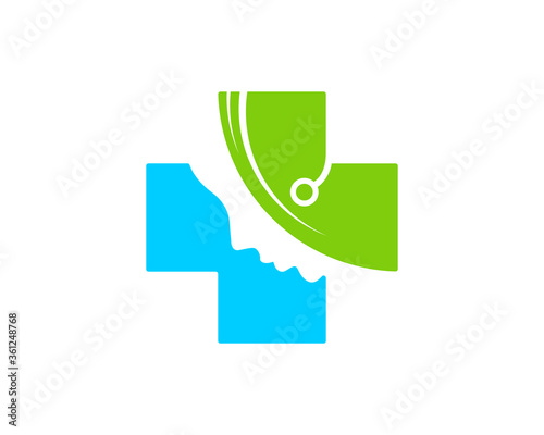 Health symbol with healthy face inside
