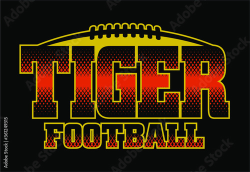 tiger football team design with laces for school, college or league