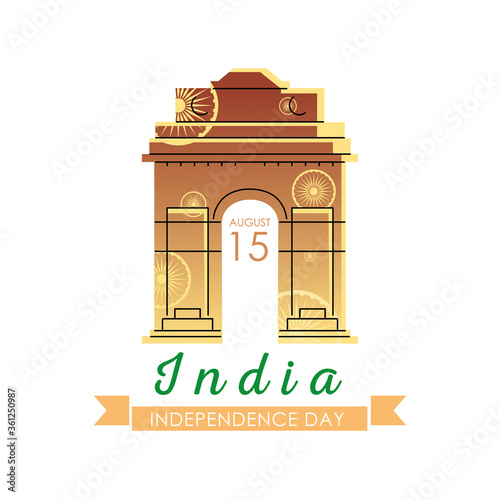 gate of india independence day vector design