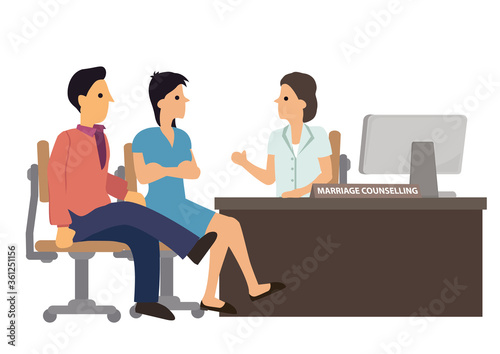 Couple in marriage counseling.