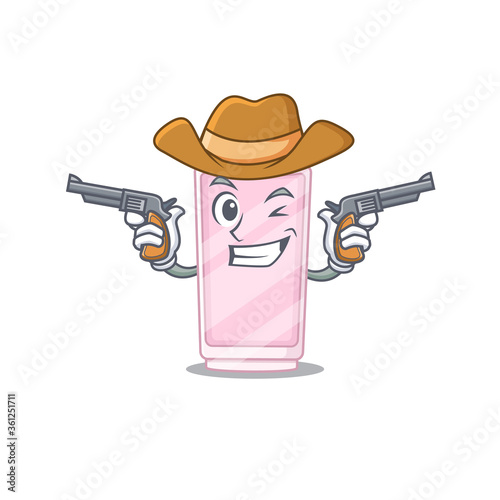 A wise cowboy of perfume Cartoon design with guns