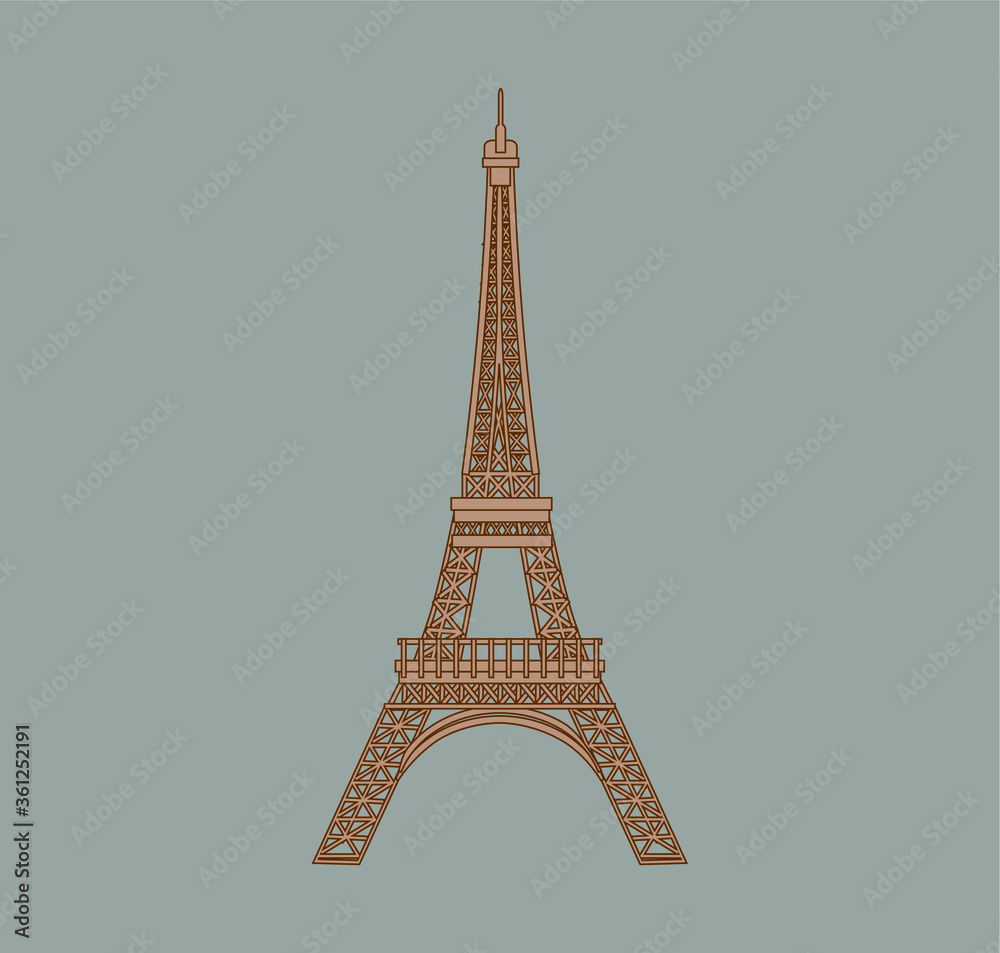 Eiffel Tower Paris city. illustration for web and mobile design.