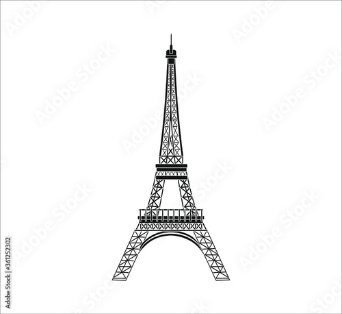 Fototapeta Naklejka Na Ścianę i Meble -  Eiffel Tower Paris city. illustration for web and mobile design.