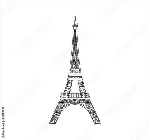 Fototapeta Naklejka Na Ścianę i Meble -  Eiffel Tower Paris city. illustration for web and mobile design.