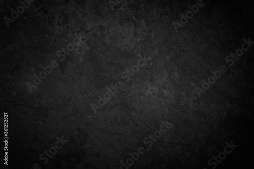 Close up retro plain dark black cement & concrete wall background texture for show or advertise or promote product and content on display and web design element concept decor. © Manitchaya