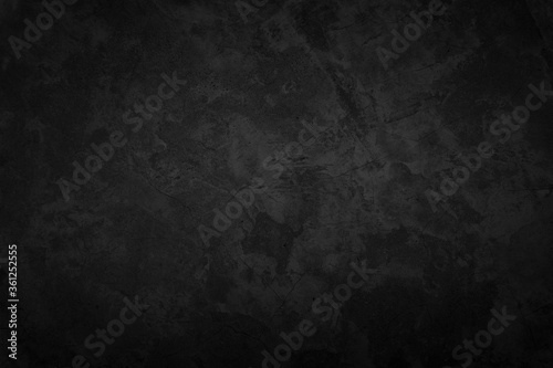 Photos Close up retro plain dark black cement & concrete wall background texture for show or advertise or promote product and content on display and web design element concept decor