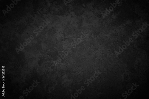 Close up retro plain dark black cement & concrete wall background texture for show or advertise or promote product and content on display and web design element concept decor.