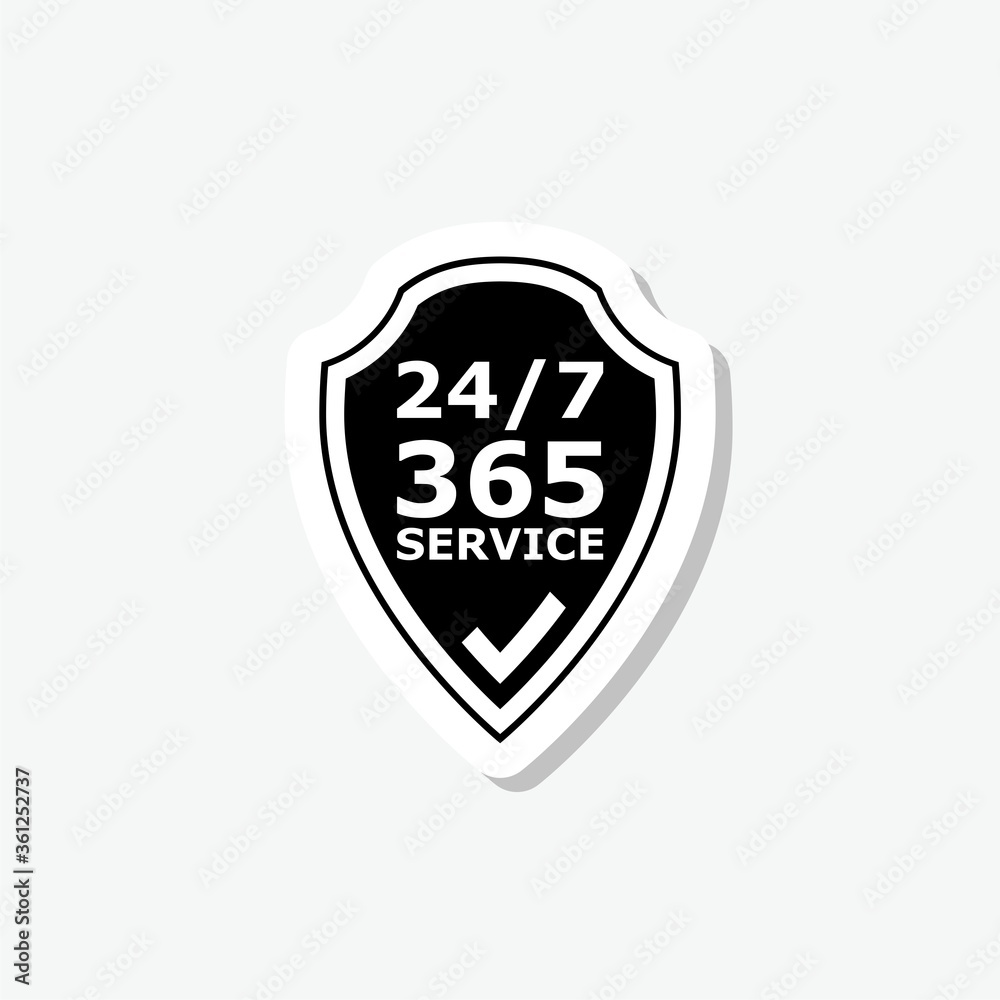 Opening hours sticker isolated on gray background Opening hours sticker isolated on gray background