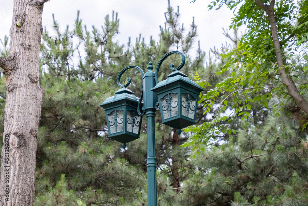 A street lamp in the park