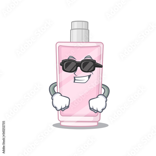 Fabulous perfume cartoon character wearing classy black glasses