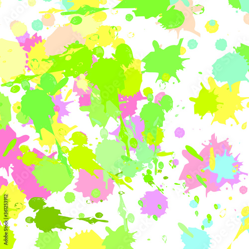 Abstract colourful green paint brush and strokes  scribble pattern background. creative nice hand drawn and splash for your design