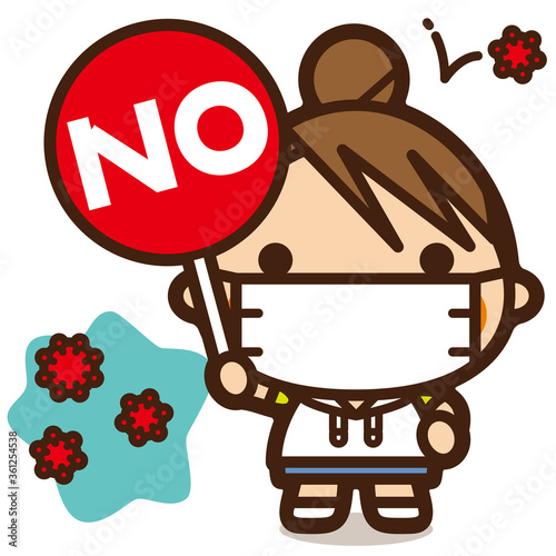 がっこうKids　ウイルスなんかに負けない！ノーをかかげた女子