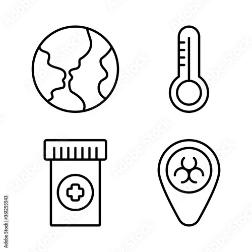 set of icons coronavirus protection, protective measures, coronavirus symptoms