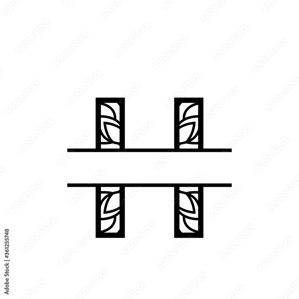 Initial h split monogram mandala vector design template illustration Initial h split monogram mandala vector design template illustration
