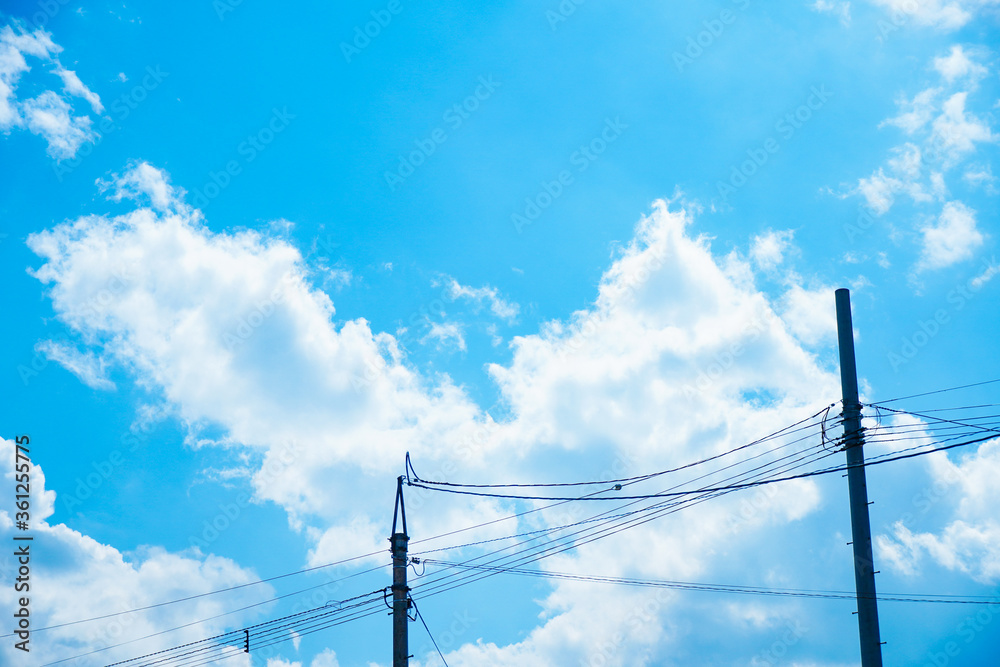 青空と雲と電信柱stock Photo Adobe Stock